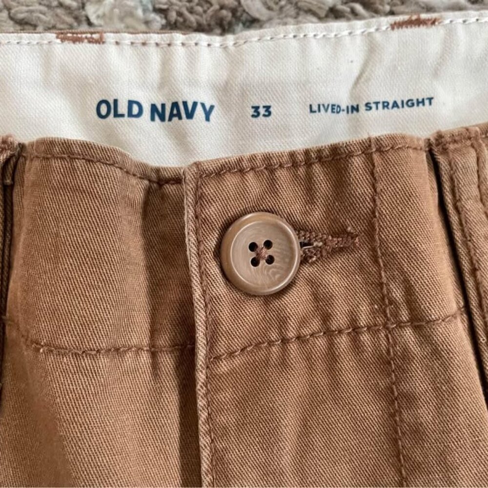 New Men’s Sz 33 Old Navy Lived in Straight Brown Shorts - Picture 2 of 4